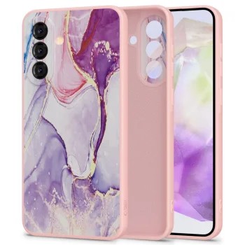Tech-Protect Icon vāciņš Samsung Galaxy A36 5G - Marmora Rozā | Phone Case Cover Marble Pink
