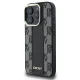 DKNY iPhone 16 Pro Case Leather Checkered Mono Pattern MagSafe, Black