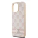 DKNY Checkered Mono Pattern & Printed Stripes vāciņš iPhone 14 Pro Max, rozā