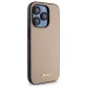 DKNY Grained Metal Logo MagSafe vāciņš Apple iPhone 15 Pro, Bēšs