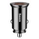 Baseus 30W Divu Portu Auto Lādētājs QC 3.0, Melns | Baseus car charger Dual
