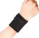 Sports terry wristband with zip pocket, black