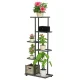 Daudzlīmeņu metāla puķu statīvs Ruhhy 26040, 106 cm, melns