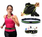 Skriešanas vingrošanas jostas soma ar divām kabatām, zaļa | Running Fitness Belt Waist Pack Bag