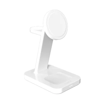 ZAGG Mophie Snap+ 3-in-1 Qi2 Wireless Charger Stand  Three Devices Compatible with MagSafe and Qi2 - White