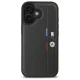 BMW iPhone 16 vāciņš M Perforated Tricolor Detail Line, tumši pelēks