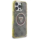 Чехол Guess IML Metal Glitter 4G Circle Triangle MagSafe для iPhone 16 Pro, коричневый