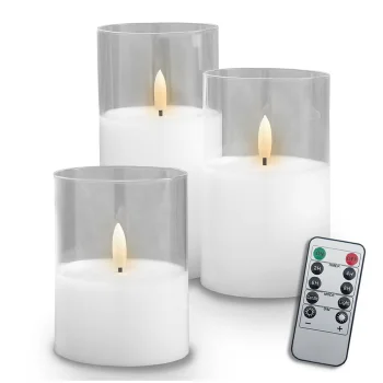 LED Sveču Komplekts ar Tālvadības Pulti, 3 gab. | Set of 3 LED Candles with Remote Control