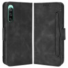 Sony Xperia 10 IV Wallet Design Multiple Card Slots Stand Leather Phone Case Cover, Black | Telefona Vāciņš Maciņš Apvalks Grāmatiņa