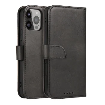 Magnet Case elegants vāciņš ar vāku un statīva funkciju iPhone 14 Pro Max, melns | Elegant Cover With A Flip And...