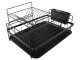 Two-Tier Dish Drainer with Tray, Black