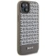 DKNY iPhone 15 Case Leather Printed Pattern MagSafe, Brown