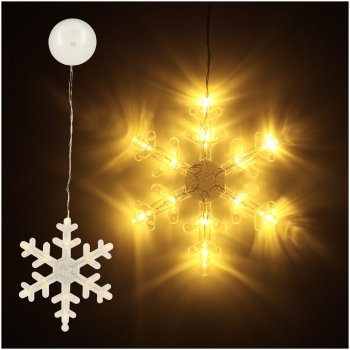 Wall Window LED Light Luminous Christmas Decoration "Snowflake", 16x17cm