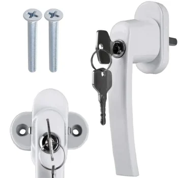 Logu rokturis ar slēdzeni 23438, Balts | Window Handle with Lock