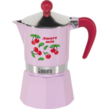 Bialetti Rainbow 3TZ Ciliegie Espresso Maker, 3 Cups, Pink
