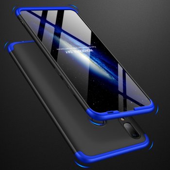 Huawei P Smart 2019 / Honor 10 Lite (POT-LX1) GKK Matte PC Mobile Phone Cover Case, Black / Blue | Vāks Maciņš Maks Apvalks
