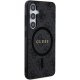 Guess 4G Collection Leather Metal Logo MagSafe vāciņš Samsung Galaxy S24+, Melns