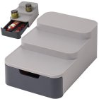 3-Tier Kitchen Cabinet Organizer with Drawer for Spices, Grey