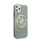 Guess iPhone 11 Pro vāciņš 4G Circle Glitter, haki