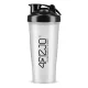 4FIZJO PRO Sports Shaker Bottle with Mesh and Ball 650 ml, Clear/Black