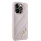 Karl Lagerfeld iPhone 14 Pro Max vāciņš Diagonal Quilted Script, rozā