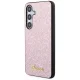 Чехол Guess для Samsung Galaxy S24 Glitter Script, розовый