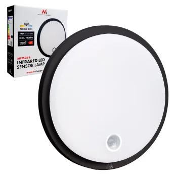 Maclean MCE525 B LED Facade Lamp with Motion Sensor, 10W, IP65, Black