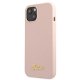 Guess iPhone 13 vāciņš Silicone Script Gold Logo Gaiši rozā