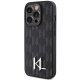 Apple iPhone 15 Pro Max 6.7\'\' Karl Lagerfeld Leather Monogram Hot Stamp Metal Logo Cover Case, Black | Telefona...