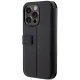 Apple iPhone 14 Pro 6.1\'\' BMW Leather Textured & Stripe Book Case Cover (BMBKP14L22RDPK), Black | Telefona Maciņš...