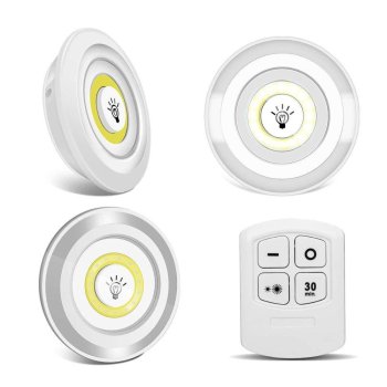 Wireless LED Puck Lights with Remote Control, Battery Operated (3 Pack)