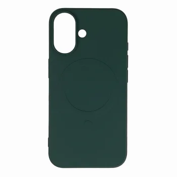 Чехол Liquid Silicone Case MagSafe для iPhone 16, темно-зеленый