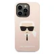 Karl Lagerfeld Silicone Karl Head vāciņš iPhone 14 Pro Max - Rozā