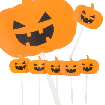 Halloween Cake and Cupcake Toppers, 5 pcs, Orange