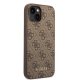 Guess iPhone 15 Plus vāciņš 4G Metal Gold Logo, brūns