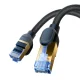 Baseus ātrs interneta kabelis RJ45 cat.7 10Gbps 1m pīts melns | Fast Internet Cable Braided Black