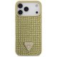 Guess iPhone 17 Pro Max vāciņš Rhinestone Triangle Logo, zelta