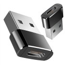 USB-C uz USB-A adapters OTG datu pārraidei un uzlādei, melns
