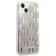 Karl Lagerfeld Liquid Glitter Monogram Case for iPhone 14, Silver