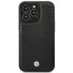 BMW iPhone 14 Pro Case Leather Diamond Pattern MagSafe Black