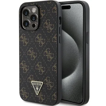 Чехол Guess 4G Triangle Metal Logo для iPhone 14 Pro Max - черный