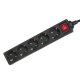 Удлинитель Maclean MCE226G, 5 розеток, Schuko, 1.4м, Черный