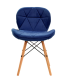 Scandināvu stila ēdamistabas pusdienu krēsls 4Rico QS-186, Tumši zils samts | Scandinavian Style Dining Room Chair