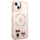 Чехол Karl Lagerfeld Karl & Choupette Aluminum MagSafe для iPhone 14 Plus, розовый