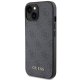 Apple iPhone 15 6.1\'\' Guess 4G Metal Gold Logo Case Cover, Grey