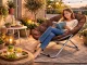 Folding Moon Chair for Camping and Garden, Brown