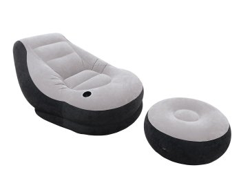INTEX 68564 Inflatable Lounge Chair with Footrest, 130x99x76 cm