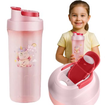 Ūdens pudele bērniem 500ml, hermētiska skolai un bērnudārzam, rozā