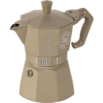 Bialetti Moka Exclusive Induction Espresso Maker, 3 Cups, Sand