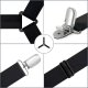 Adjustable Bed Sheet Fasteners with Clips, Set of 4, Black